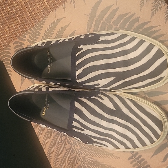 SAINT LAURENT mens pony hair slip on shoes - Picture 2 of 7